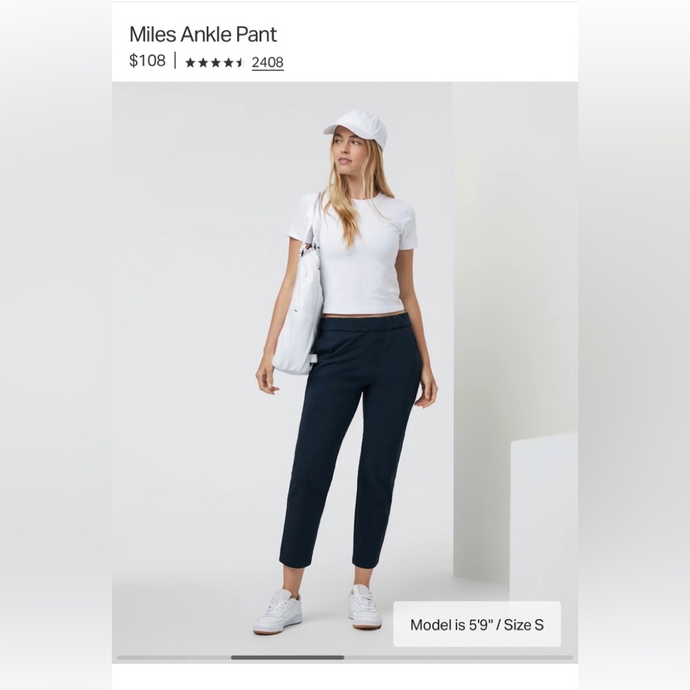 Vuori Navy Ink Women's Miles Ankle pant